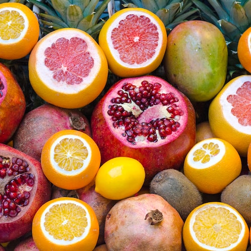 cut citrus fruits. 