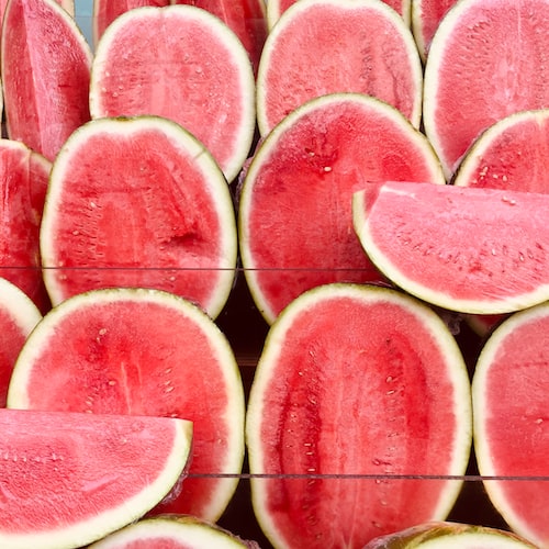 a sliced strawberry. 