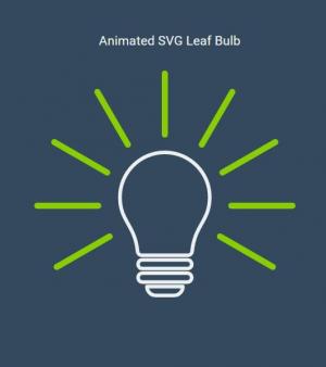 动画设计以绿叶为灯芯的SVG电灯泡