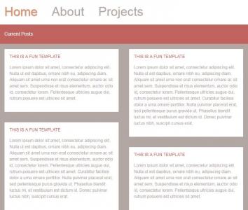 HTML5简单布局粉红色网站首页模板