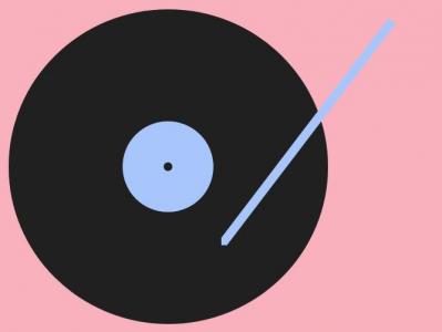 CSS属性简单绘制的粉色留声机CD盘