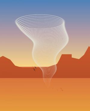 CSS动画模拟沙漠龙卷风旋转场景效果