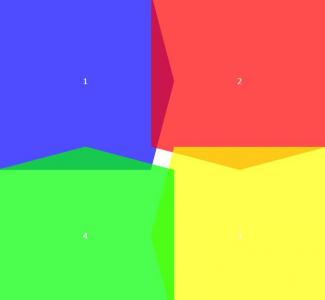 4种颜色的正方形组成具有视差图案