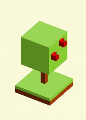 UI设计具有创意的立方块苹果树