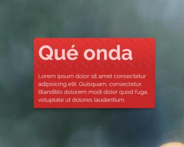 HTML5图像背景模糊设计的红色卡片