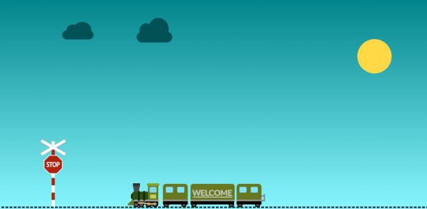 使用CSS动画制作SVG镇上火车和白云