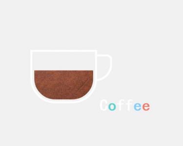 创意动画设计咖啡杯子和文本样式