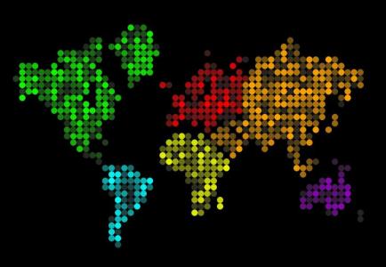 CSS模拟LED特效实现的点世界地图