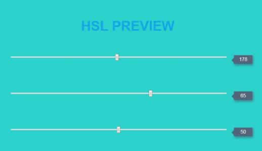 根据范围滑块设置和预览HSL值