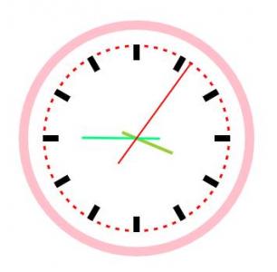 基于canvas设计的粉红色圆形时钟