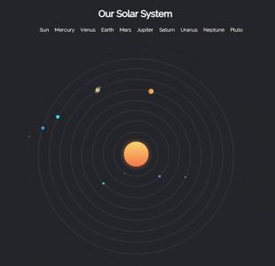 jQuery模拟太阳系行星公转动画场景