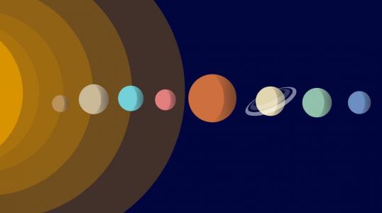 canvas绘画太阳系行星与太阳间的距离