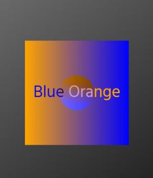 蓝橙渐变正方形和圆形随鼠标移动