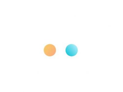 两个彩色圆相互吸引混合和分离特效
