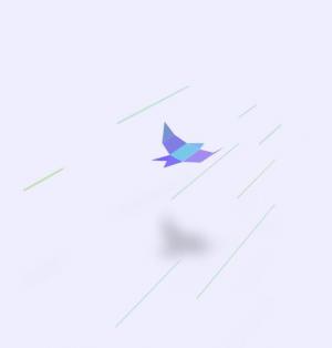 纯CSS纸鸟拍着翅膀高速飞行场景