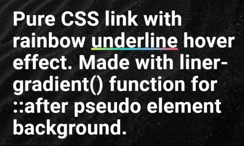带有彩虹下划线效果的纯CSS文本链接