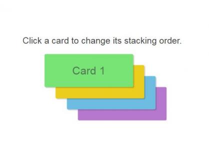 jQuery单击卡片以更改卡片堆叠顺序