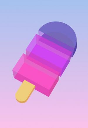 彩色半透明看伸缩的3d冰淇淋