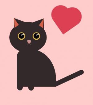纯CSS绘画带动画的花猫和爱心图