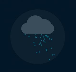 CSS圆形内乌云雷雨天气动画制作