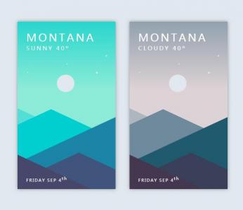 UI设计两种不同风格蒙大拿州图像