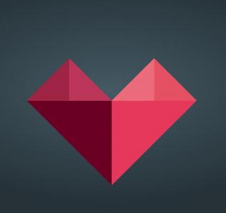 使用Three.js折叠红色多边形心脏