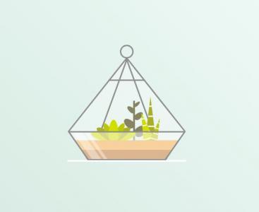 简单绘制帐篷内纯CSS绿色植物图像