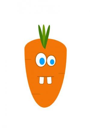 CSS绘画的卡通胡萝卜人物表情画像