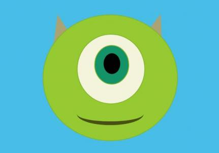 CSS3绿色卡通单只眼动物画像设计