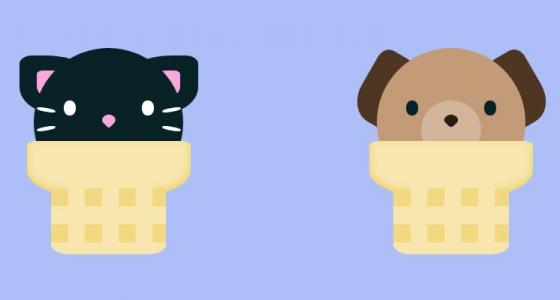 3种款式超可爱的纯CSS动物冰淇淋