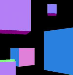three.js的彩色方形空间动画旋转