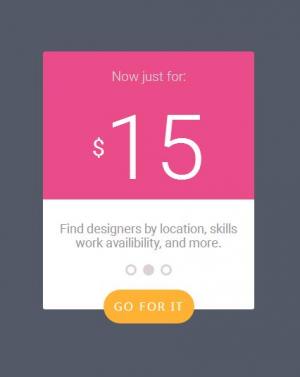 UI样式粉红色设计的HTML5特价卡
