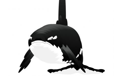 CSS3 SVG鲸鱼随鼠标移动游动动画