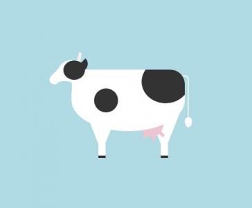 简单的纯CSS3卡通奶牛图像
