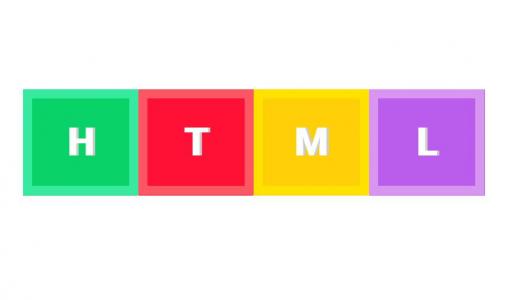 HTML彩色字母方块轮播展示动画