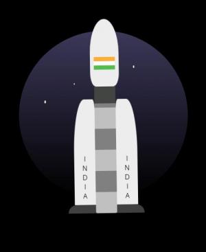 CSS模拟ISRO月船2号火箭发射动画