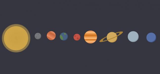 jQuery CSS太阳系行星图像展示代码