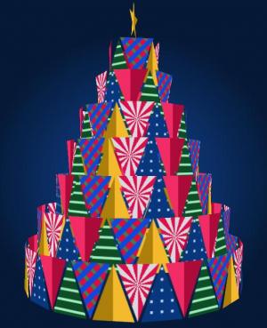 CSS3卡通圣诞蛋糕树旋转动画特效