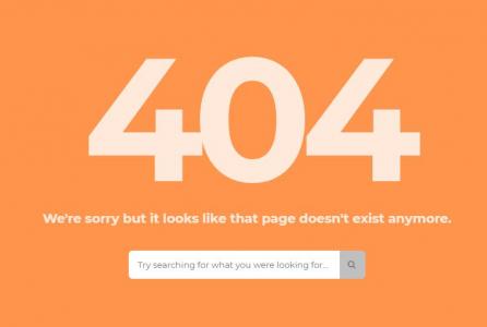带有搜索框的HTML5 404错误信息