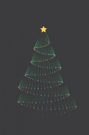 制作具有螺旋动画特效的流星圣诞树