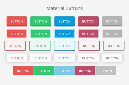 设计5款不同风格样式的Material按钮