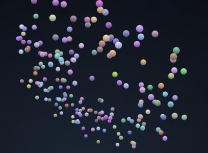 3D彩色粒子跟随相机动画代码