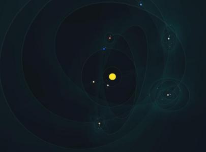 设计超炫的太阳系行星轨迹动画效果