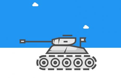CSS3烈日晴空下盐滩上的坦克动画