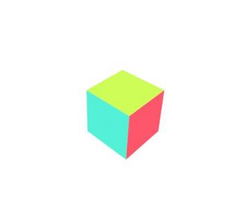 用CSS代码创建一个彩色立方体图形