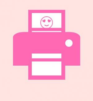 CSS粉红色表情卡片打印机动画代码