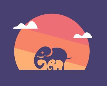 CSS3简单绘画含母象和幼象图像