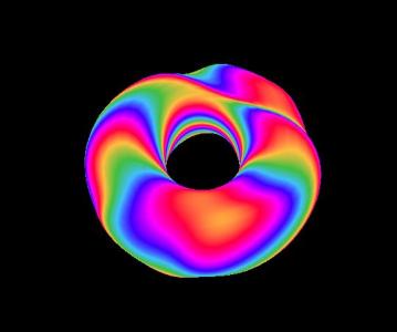 three.js和canva绘制彩虹色甜甜圈