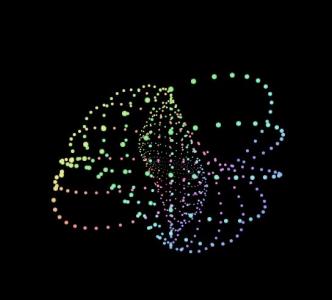 彩色萤火虫粒子立体空间3D动画旋转