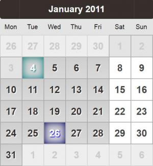 由HTML5 CSS3设计简单日历应用